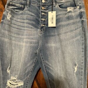 Judy Blue High Rise Distressed Light Blue Jeans